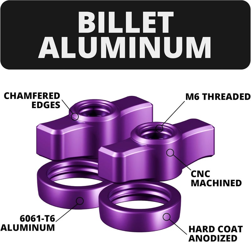 tackform DURALOCK Billet Aluminum Anodized Knob and Ring Accent Kit - ONLY Compatible DuraLock 20 Series Arms | 2 Knobs & 2 Rings Included | Purple - Image 4